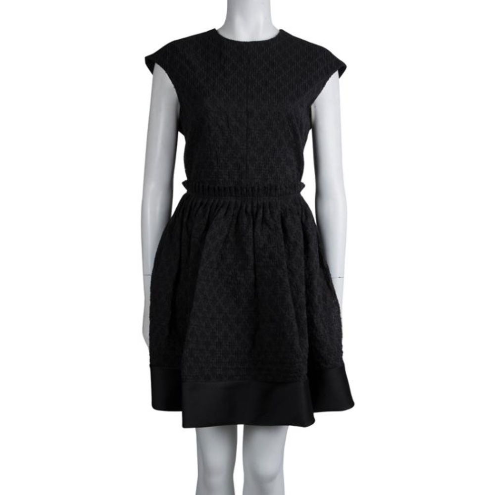 Carven Black Textured Sleeveless Dress